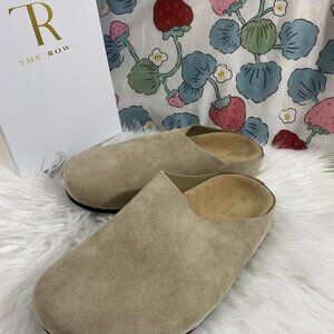 The Row Tan Suede Flats